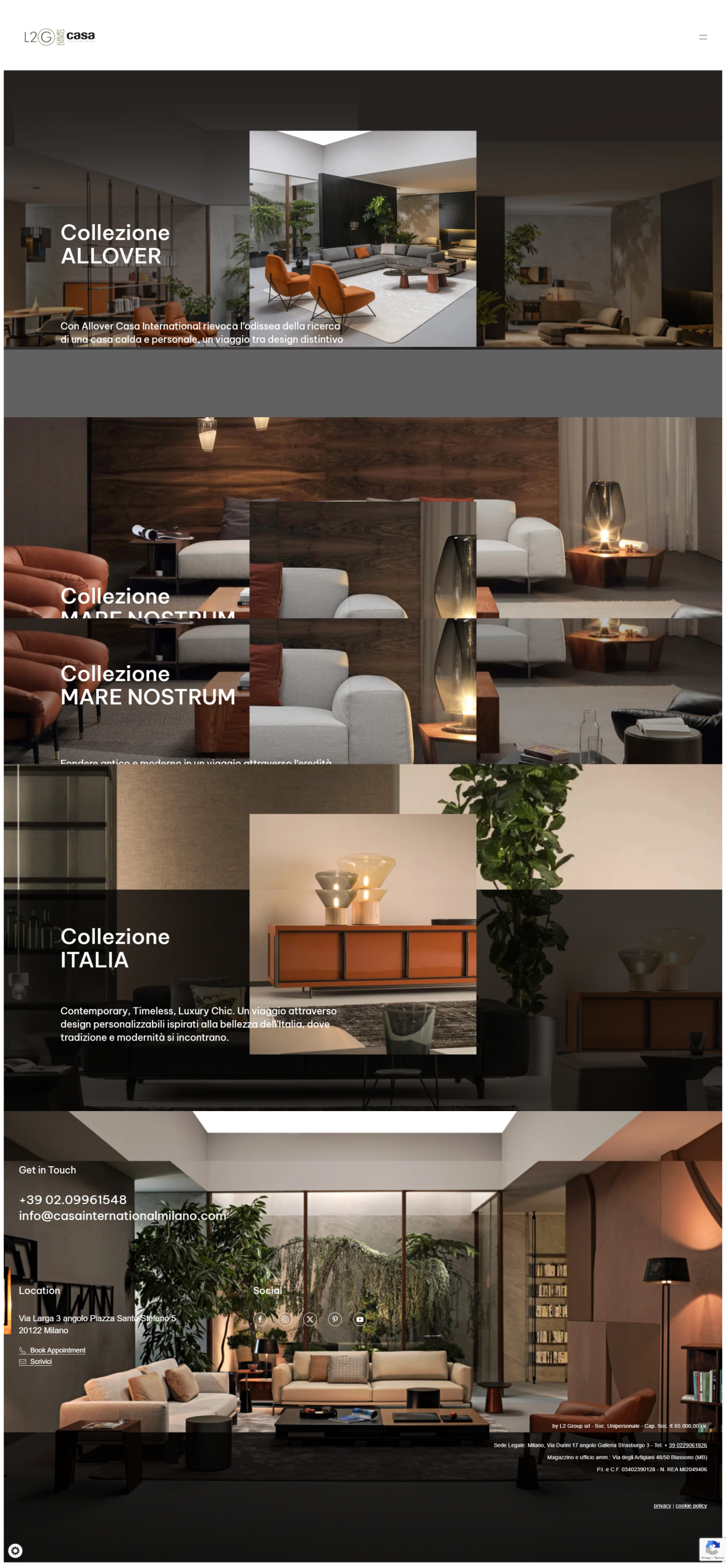 Casa International Milano — screenshot fullpage