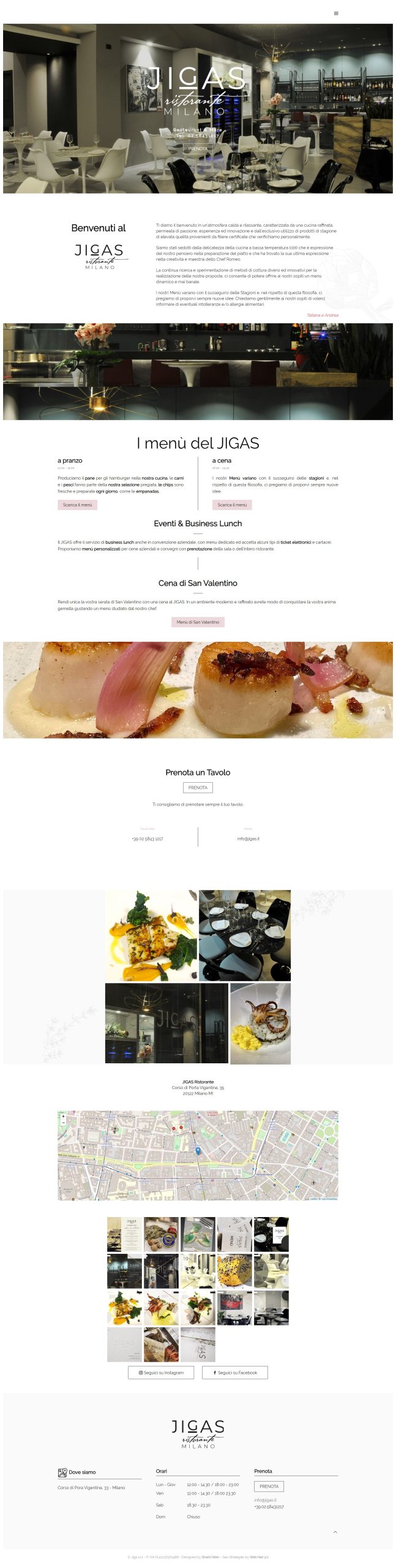 JIGAS Ristorante Milano — screenshot fullpage