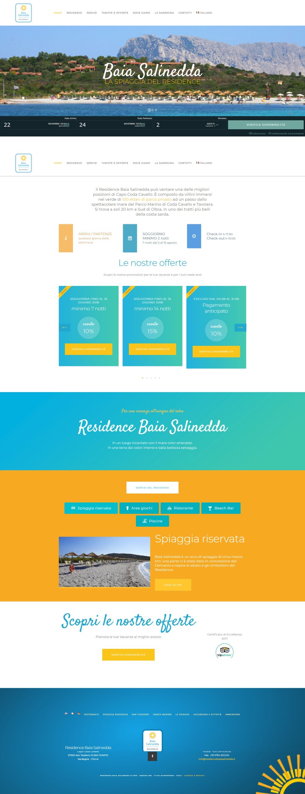 Residence Baia Salinedda — screenshot fullpage