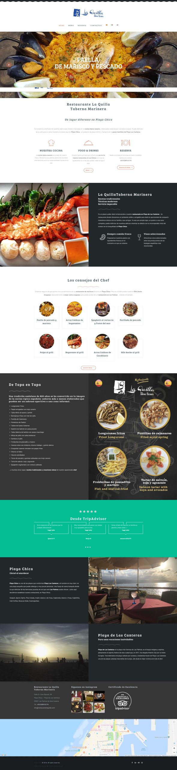 Restaurante La Quilla — screenshot fullpage