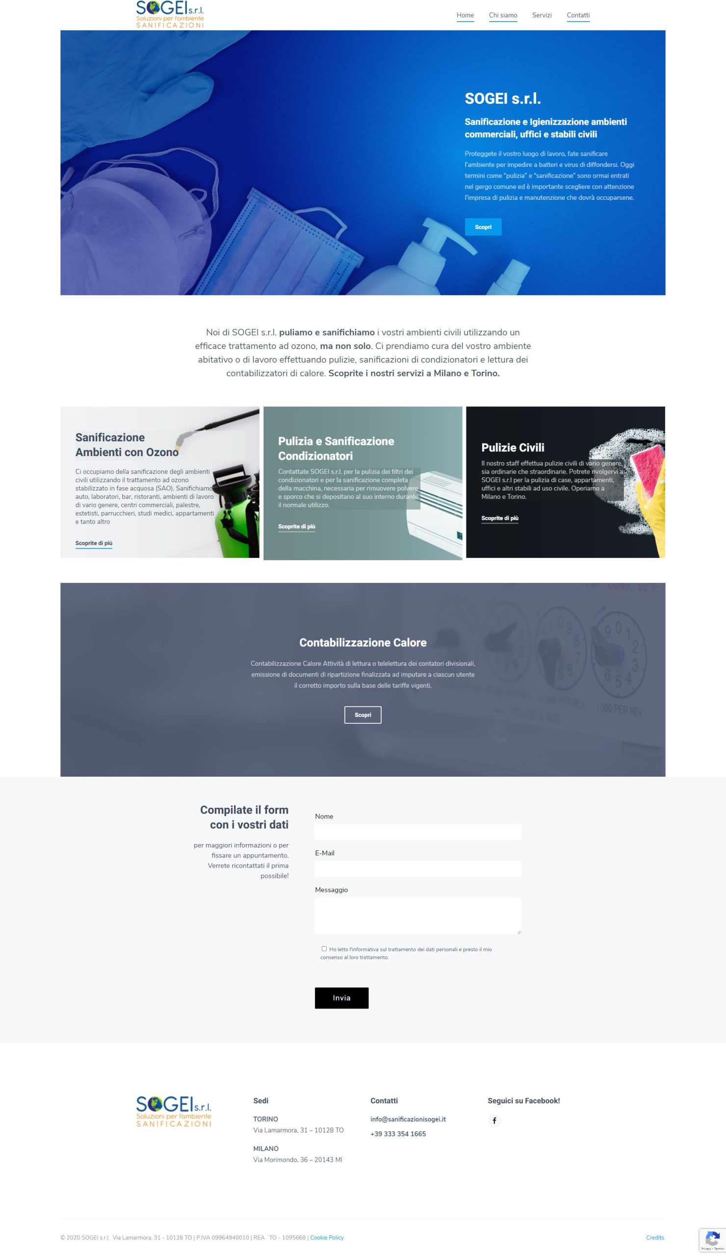 Sanificazioni Sogei — screenshot fullpage